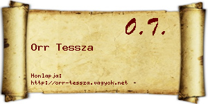 Orr Tessza névjegykártya